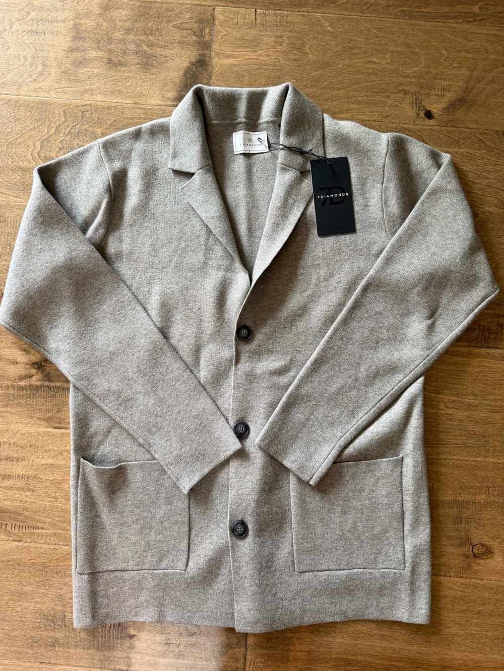 Men's 7 Diamonds Grey Knit Blazer Jacket, Large, NWT